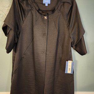 Vera Wang Long Button Up Shirt/Coat | Size XL | Black